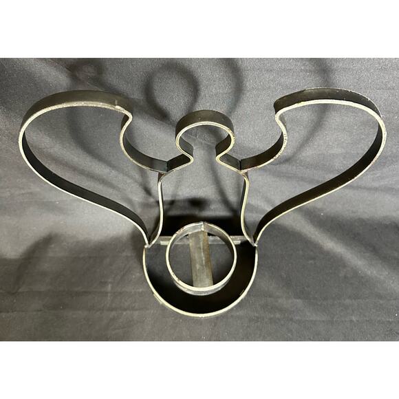 Welded Iron Angel Sculpture Candle Holder 12-1/2” Tall Very Good Condition - Picture 3 of 6
